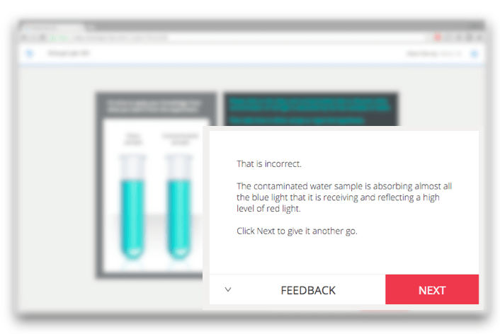 Feedback giving a directed clue