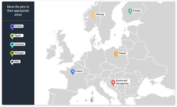 Example of an interactive mapping identification widget in Smart Sparrow