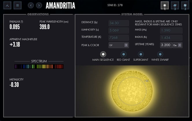 Learning about stars in HabWorlds Learning about stars in HabWorlds