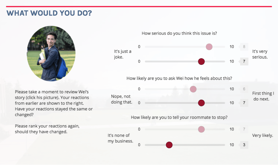 Reflecting on how opinions have changed in an online course