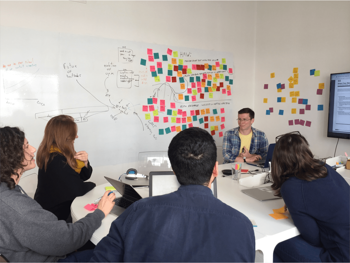 Smart Sparrow learning designers outline digital content for a lesson